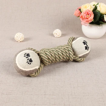 

Portable Pet Cotton Rope Ball Toy Dumbbell Molar Cotton Cable Training Decompression Bite Toy