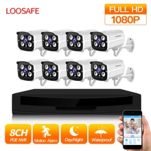 LOOSAFE 1080P POE HDMI POE NVR комплект CCTV securet 8CH NVR PoE P2P комплект наружной безопасности IP Cam 8CH HDD P2P Onvif комплект наблюдения