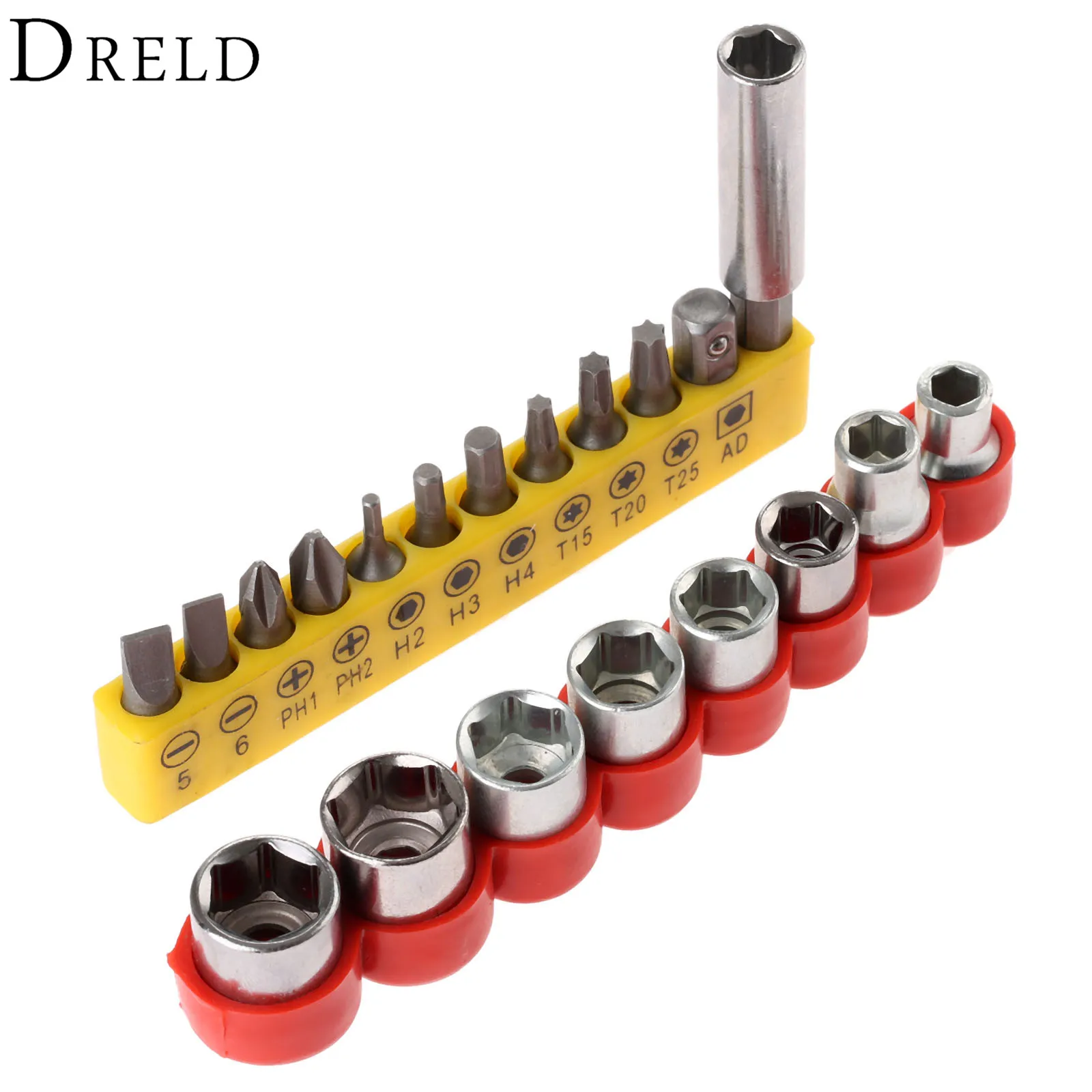 DRELD 20Pcs Hex Socket Screwdriver Set Bits 1/4" Hex Shank