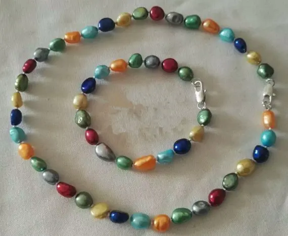 Уникальный ювелирный магазин жемчуга 8-9 мм многоцветный искусственный жемчуг в стиле барокко ожерелье ювелирные браслеты набор подарок для свадьбы дня рождения