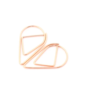 

SCO 10Pcs Waterdrop Shaped Metal Bookmarker Paper Clip Memo Clips Office Supplies