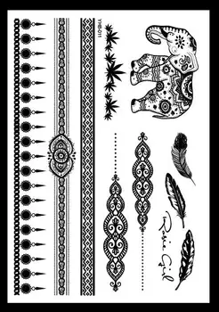 

Waterproof Temporary Tatoo Sticker Sexy Lace Mandala Henna Feather Fake Tattoo Tatouage Line Flash Tatto Tattoos For Women Girl