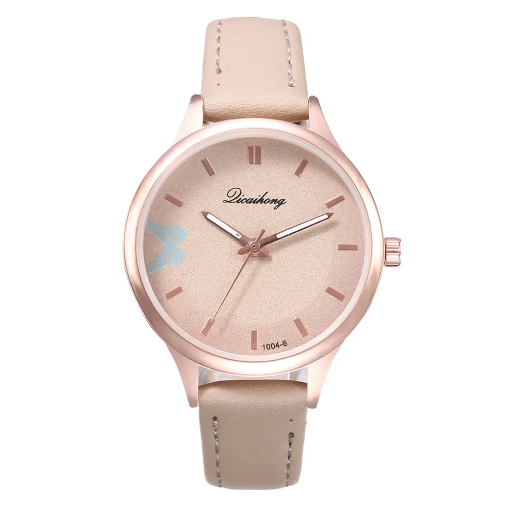 

Women Watches Butterfly Print Vintage Bracelet WristWatch Luxury Brand Leather Strap Temperament Female Quartz Watch Clock #B