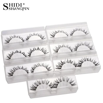 

7 Pairs Handmade Soft False Lashes Natural Long Beauty Eyelashes Long Makeup Fake Eye Lashes Winged Wispy False Eyelashes V09