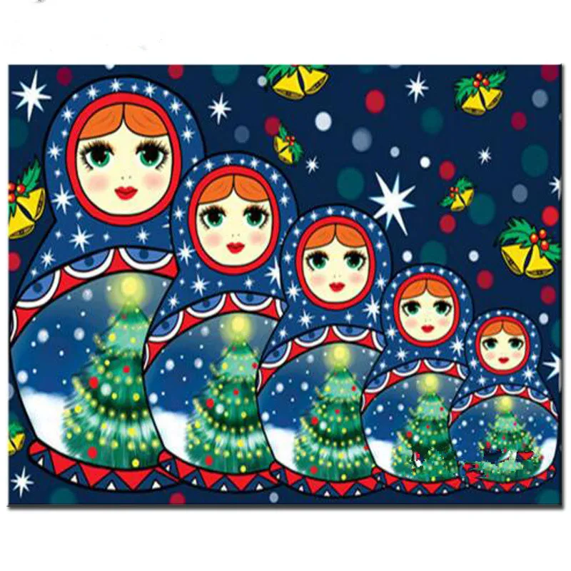 

DIY Matryoshka doll diamond painting Matryoshka doll dimaond embroidery full drill 5D diamond painting mosaic full round drill