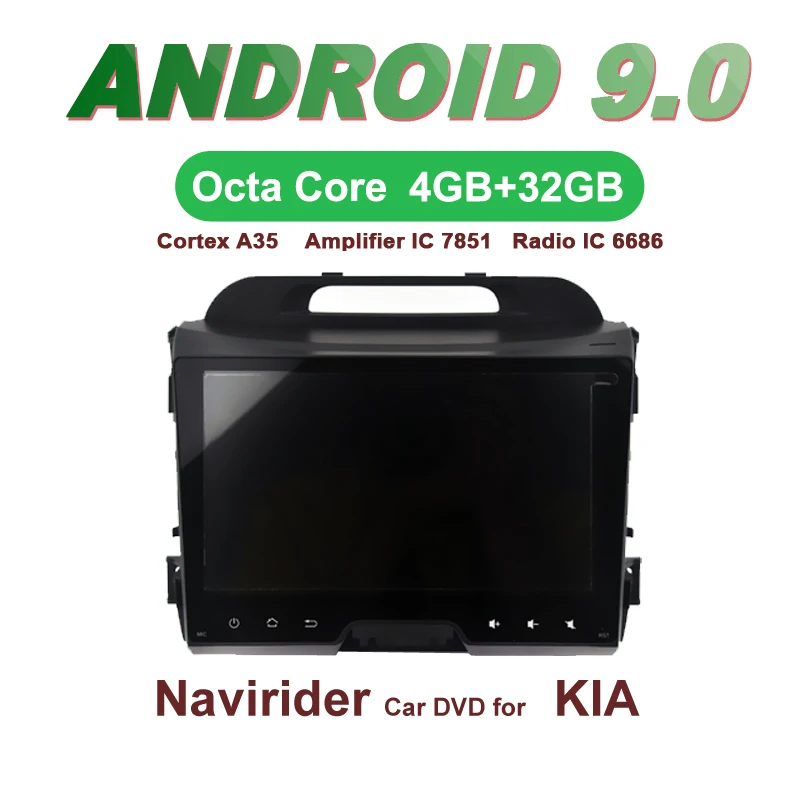 

ELANMEY car gps navigation For KIA SPORTAGE 2010 2012 2014 9inch octa core android 9.0 CAR DVD player multimedia radio head unit