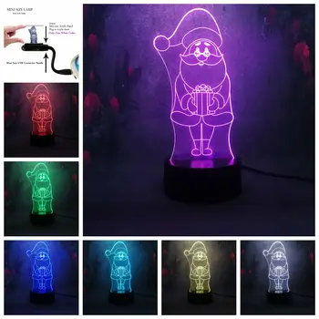 

Lamp Toy 3D 7 Color Change Creative Desk Table Lamp Kindly Santa Claus Give Gift Night Light Xmas New Year For Family House Deco