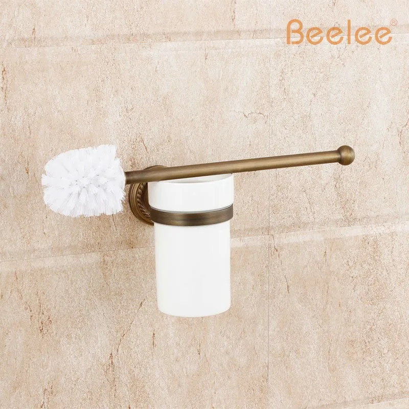 Beelee BA6104A Ванная комната туалет туалетная щетка с держателем настенное крепление латунь антикварные настенные Soild латунь держатель для