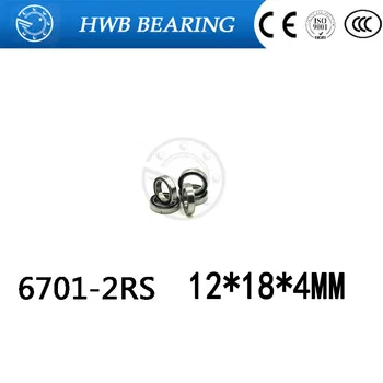 

50pcs free shipping The high quality thin-wall bearing deep groove ball bearings 6701-2RS 12*18*4 mm