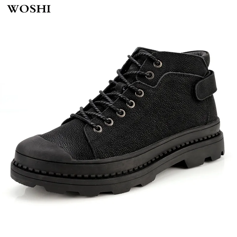 

Big size 11 12 Genuine Leather Men Winter Boots Fashion With Fur Keep Warm Snow Boots High Quality Vintage Men casual Shoes w4