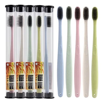 

5PCS/LOT South Korea nano antibacterial soft hairy caterpillar Adults toothbrush Portable travelling toothbrush