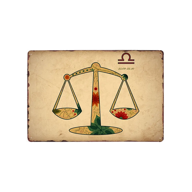 Zodiac Sign Decoration Bar Plaque Vintage Bathroom Wall Posters Constellation Metal Sign Retro Home Decor 20x30 Cm Plaques Signs Aliexpress