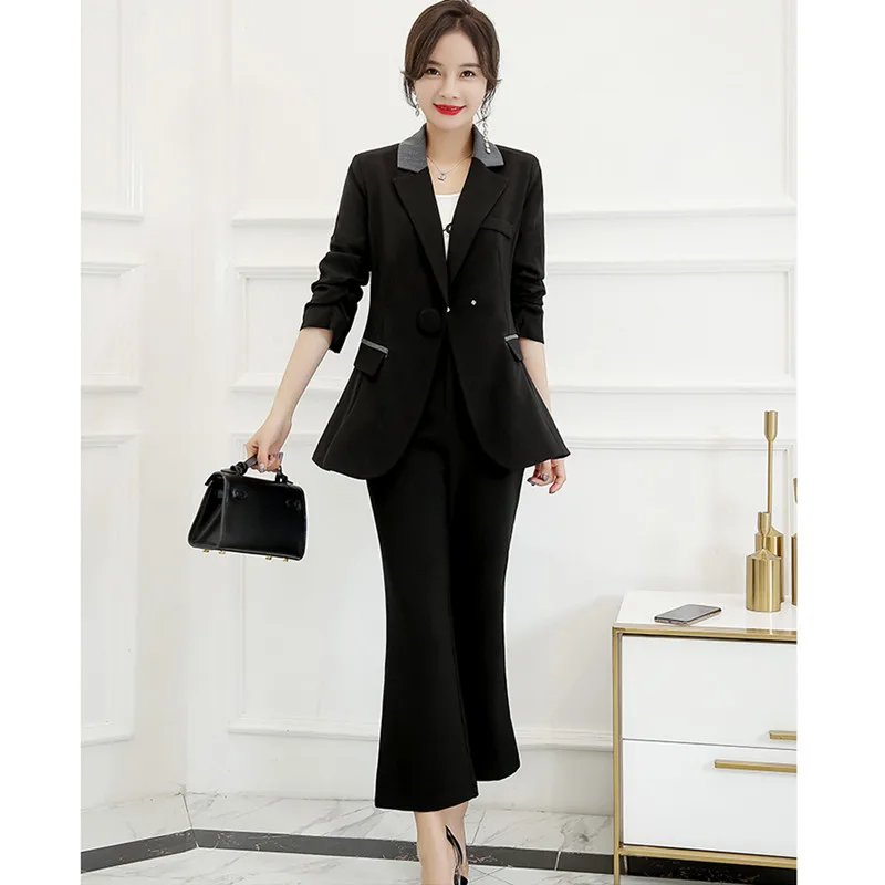 8.1       2、单扣、98、Women's suit spring and autumn new women's single button suit casual two-piece suit (jacket + pants) women's business wear