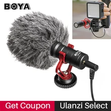 BOYA-micrófono condensador BY-MM1 para grabación de vídeo en cámara, estabilizador Vlogging para iPhone, Samsung, Canon, DSLR, Zhiyun Smooth 4