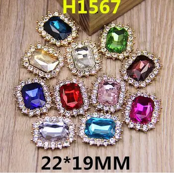 

100pcs Flat back rhinestone heart button for hair accessory Love diamond jewelry accessories Square glassglass drill buttons