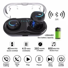 Pair Mini Wireless Bluetooth V4.2+EDR Earphone HiFi Earbud In-Ear Stereo TWS Music Headset With Charger fone de ouvido bluetooth