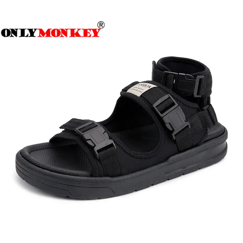 ONLYMONKEY Unique Design Buckle Strap Sandals Men Hard Wearing Open Toe Beach Shoes Men Durable