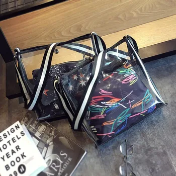 

Hot Selling Women Transparent Shoulder Messenger Bag Summer Beach Casual Shopping Crossbody Bags -B5