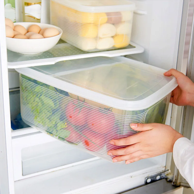 

Food Storage Box Refrigerator Food Container with Lid Home Storage Holder Kitchen Organizer