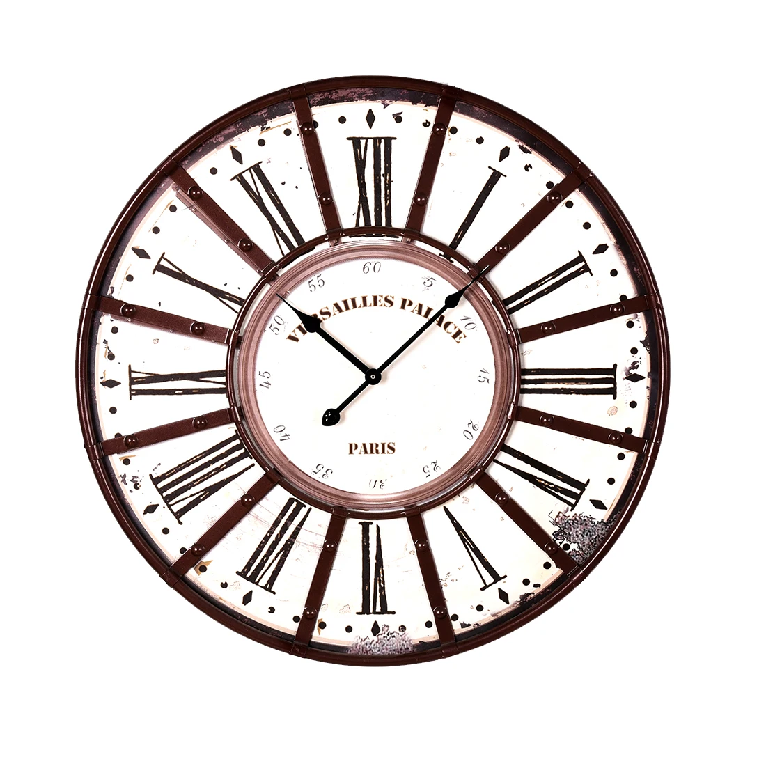 

Homingdeco 58cm Retro Type Iron Art Silent Wall Clock Roman Numerals Design Clocks For Livingroom Home Decor Hanging Wall Watch