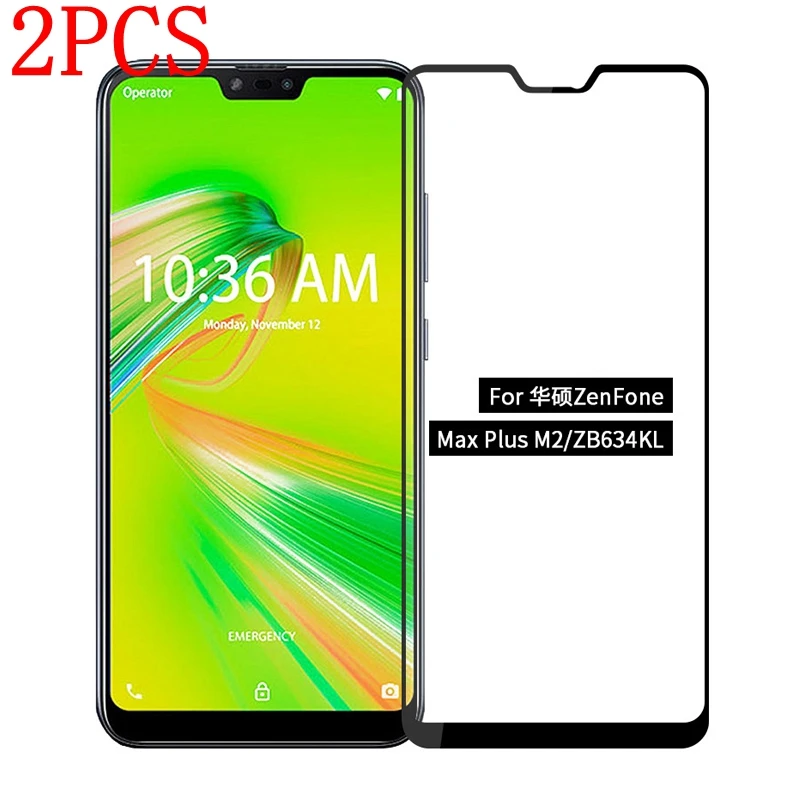Закаленное стекло с полным покрытием для Asus Zenfone Max Plus M2 ZB634KL 2 шт. защитная пленка