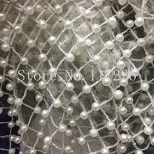 Новейшая JRB-12144 африканская вышитая Тюль сетчатая ткань с полным бисером супер качество кружевная ткань для вечернего платья