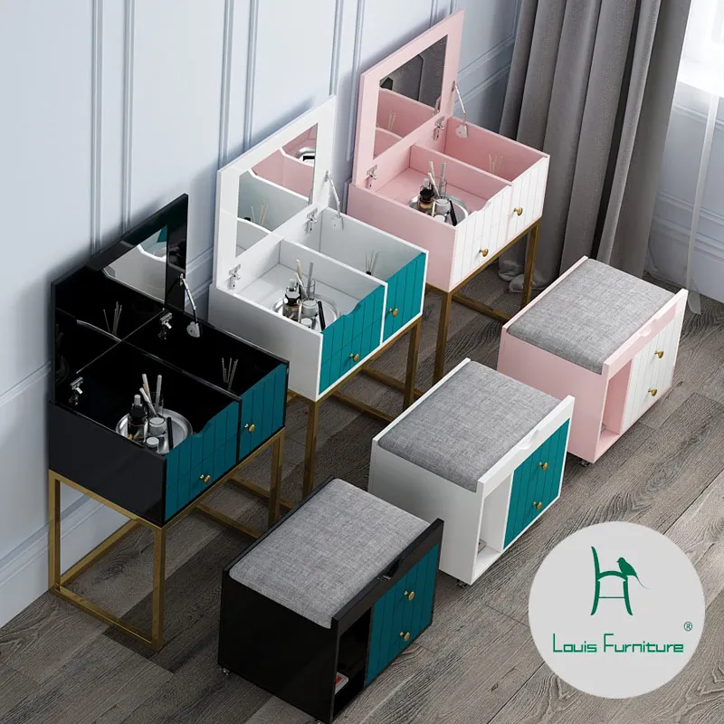 

Louis fashion Dressers Flipped dressing table net Red inswind bedroom receptive cabinet in one light luxury Mini 60cm