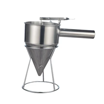 

Octopus Balls Funnel Stainless Steel Funnel with Rack Pancake Batter Dispenser Funnel Octopus Balls Tools with Stand