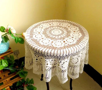 

Christmas Handmade Crochet Flower Round 110CM Tablecloths Cotton Sofa towel Coffee Tabel cloth Home Cover cloth Home Textile