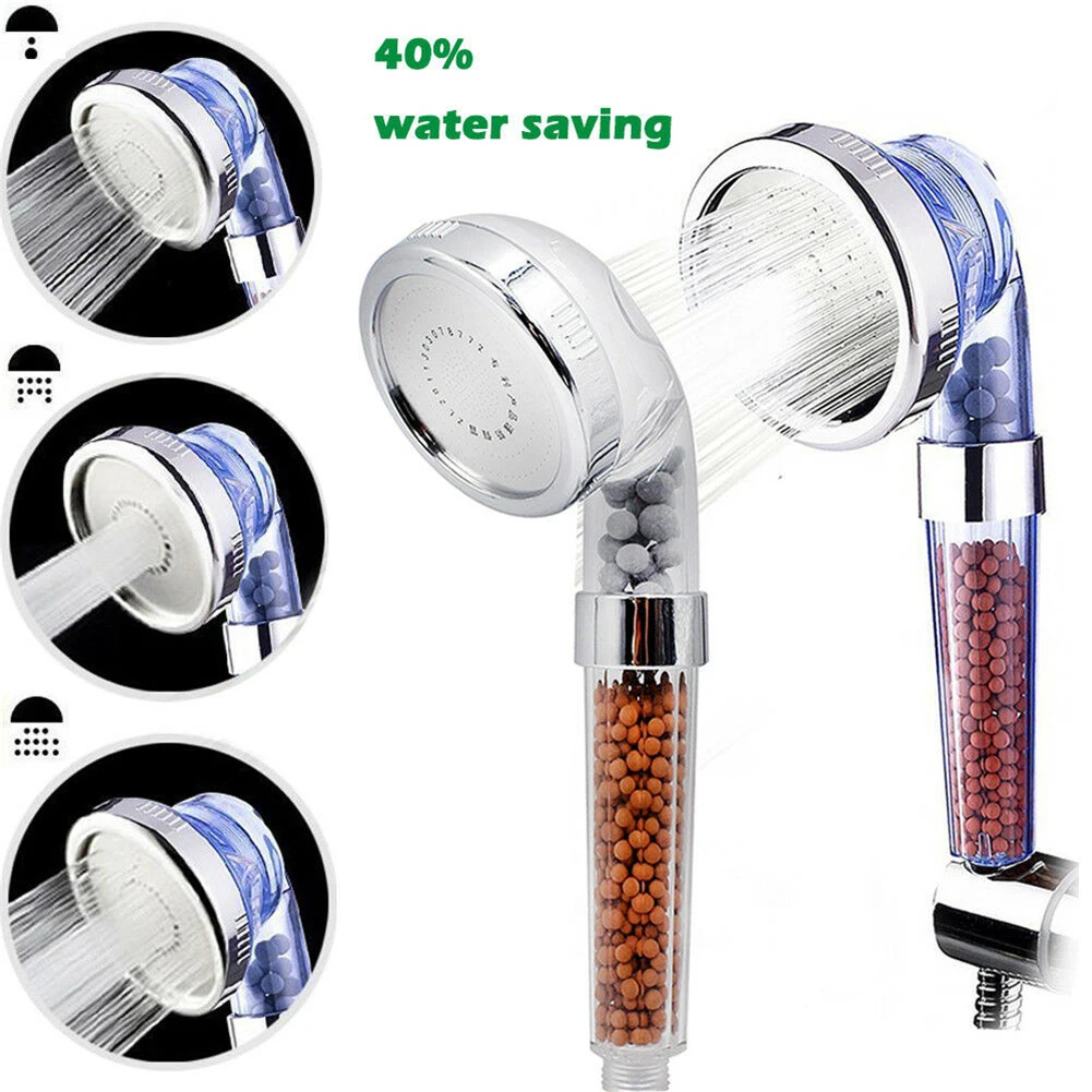 Negative Ion Shower Head High Pressure Handheld Mineral Beads Shower Spray Nozzle Head for Bathroom Soffione doccia HTQ99