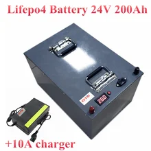LiFePo4 батарея 24V 200Ah глубокого цикла для электромобилей электростанция Солнечная энергия 12V 24V 36V 48V EV RV хранение+ 10А зарядное устройство