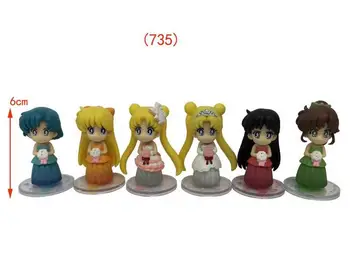 

6pcs/set 6cm sailor moon Tsukino Usagi action figure PVC toys collection anime cartoon model toys collectible