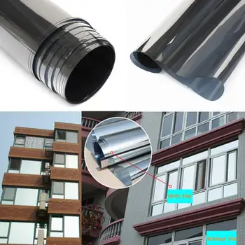 

New One Way Mirror Silver color Insulation Window Film Stickers Solar Reflective silver width 70cm by length 10m Summer
