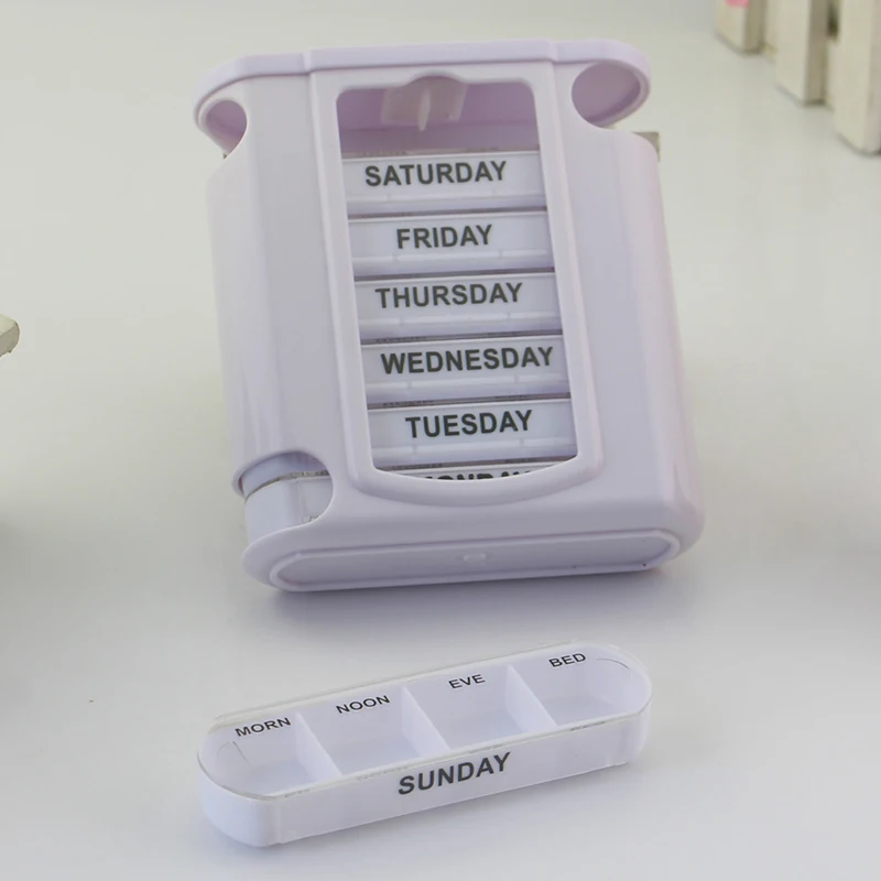 

1 Plastic Medicine Box 28 Cell Portable Drawer Moisture-proof Organizer Container Case 7 Days Tablet Sorter Box Container