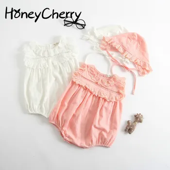 

Baby Romper Crawl Clothes, Summer Thin Bag Fart, Sleeveless Baby, Lace And Clothes To Go Out With A Hat Baby Girl Clothes