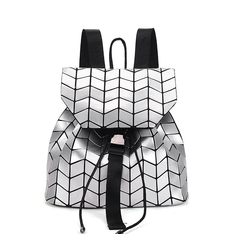 2017 BaoBao backpack female Fashion Girl Daily backpack Geometry Package Sequins Folding font b Bags b