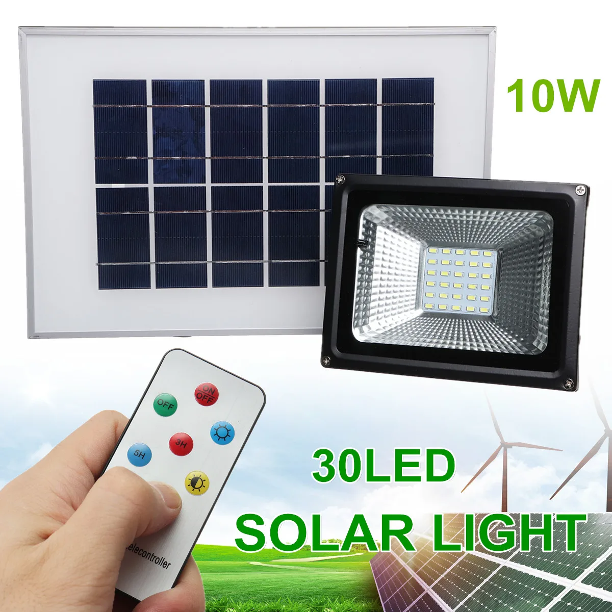

30 LED Solar Power Flood Light Remote Control Outdoor Garden Lawn Lighting Lamp Reusable & Super Bright Intelligent Sunlight