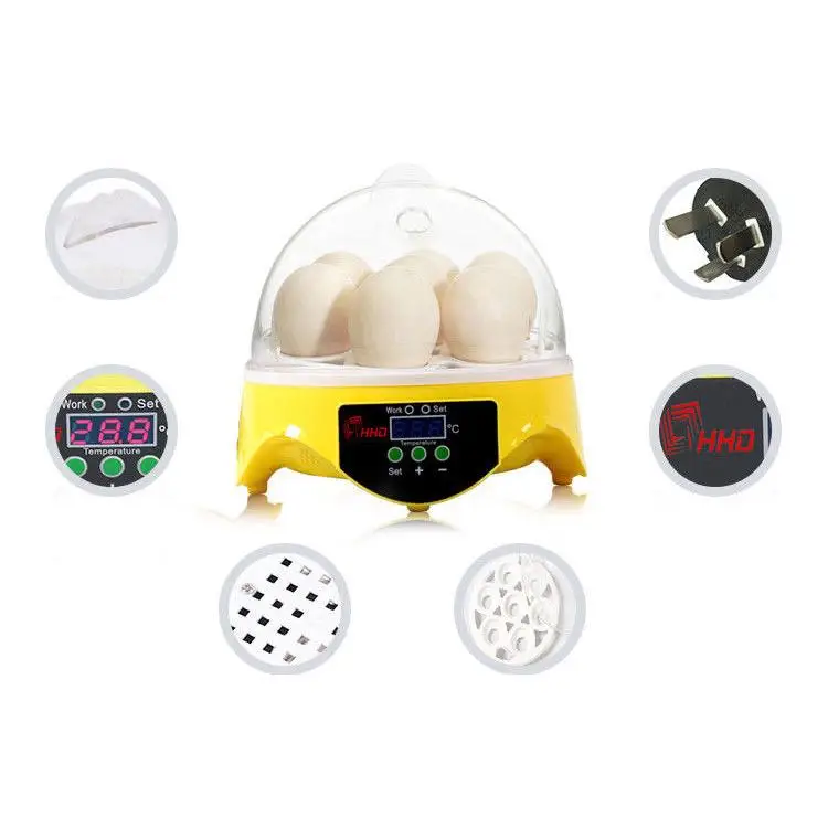 

high quality Automatic Brooder Turning Incubator Chicken Hatcher Temperature Control 7 Eggs