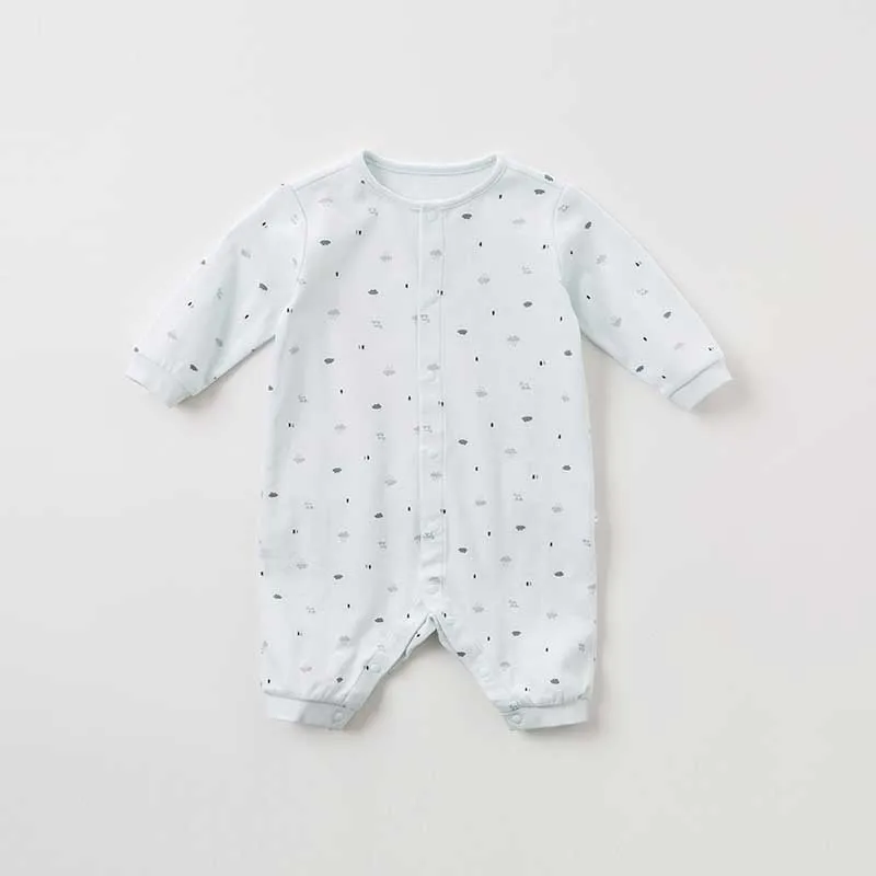 DB9615 dave bella/осень, для новорожденных, с принтом животных, Детский комбинезон ребенок, одежда, детский комбинезон, детская мягкая одежда для сна