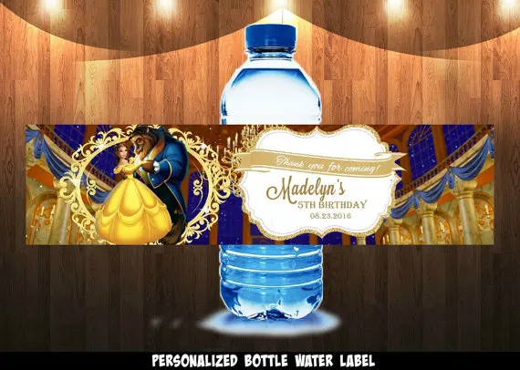 

Customized Personalized Beauty And The Beast Bottle Water Labels Candy Bar Wrappers Baby Shower Birthday Party Decorations Kids