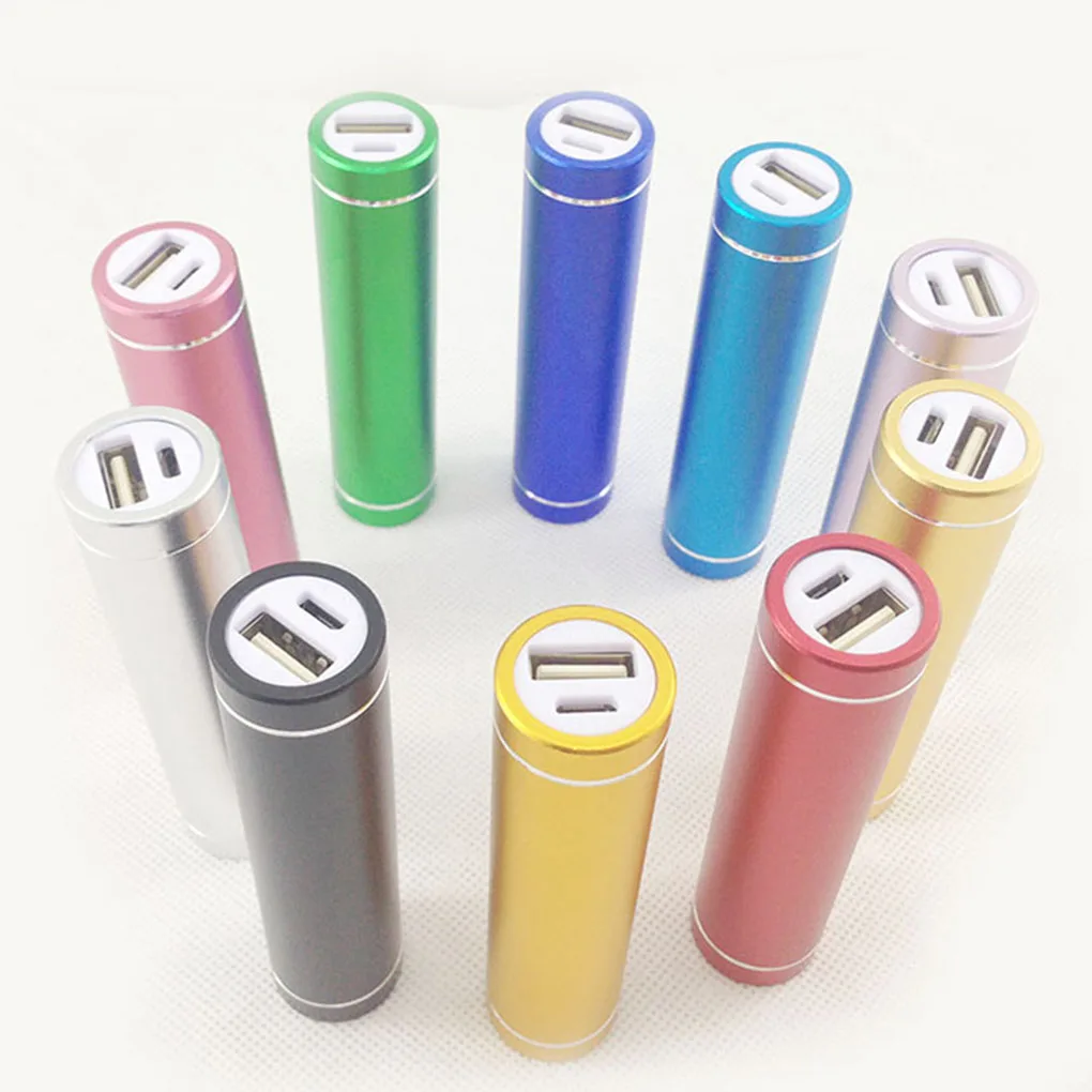 

Aluminum Cylindrical Mini Battery Bank Power Back Case Cellphone 18650 Battery Backup Charger DIY Box
