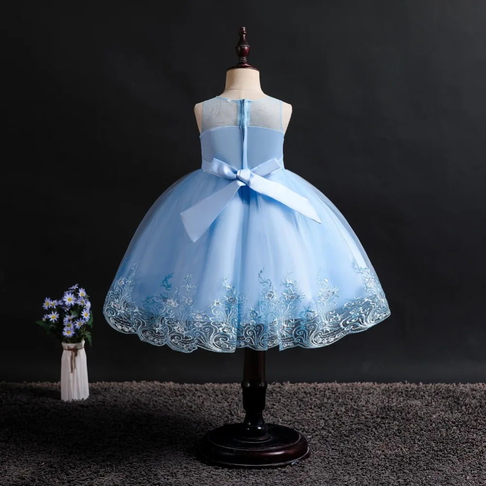 Cute Flower Baby Girl Dresses 2019 Tule Princess Dress Children Evening Clothing Sequins Kids Prom Gown For Girls Wedding Party (3)