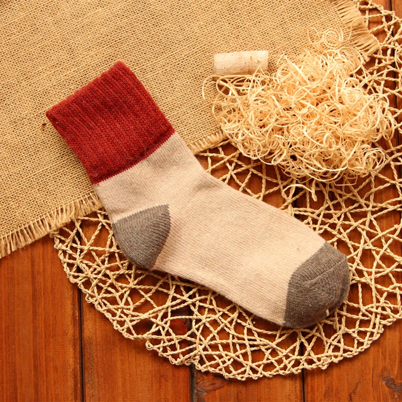 5 Pairs/set Retro Thickening Women Socks Autumn Winter Rabbit Wool Patchwork Socks Female New Japanese 5 Colors Tube Sock Studen