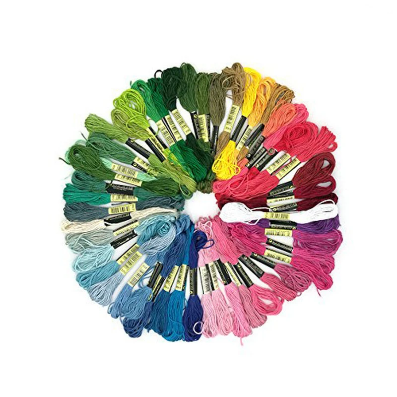 

50pcs/set Multicolor Soft Cotton Cross Stitch Floss Prism Six-Strand Floss Premium Rainbow Color Embroidery Floss Sewing Threads