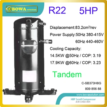 

5HP R22 tandem scroll compressors provide possibility to combine variable cooling capacity parallel Compressor Racks