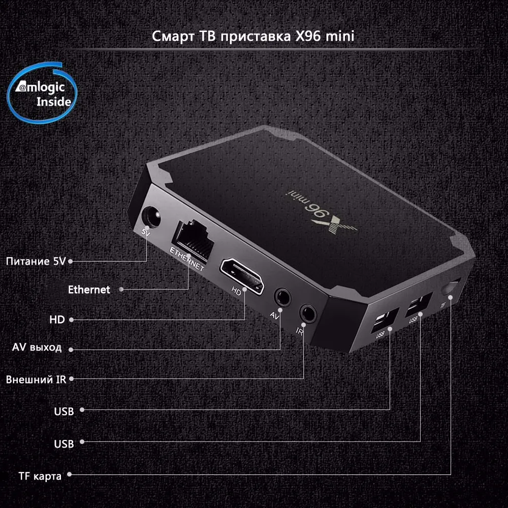 X96mini Android 7.1 X96 mini четырехъядерный Smart TV BOX ТВ Бокс 1 ГБ+8 ГБ2 ГБ+16 ГБ S905W поддерживает 2.4G беспроводной WIFI ТВ приставка+IR кабель смарт-top box