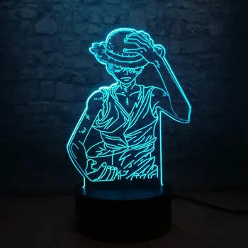 

Anime Hero 3D LED Night Light Monkey D. Luffy Table Lamp USB 7 Colors Changing Teen Room Decorative Boy Birthday Gift Kids Toy