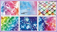 

6 PACK/ LOT WATER DECAL NAIL ART NAIL TRANSFER STICKER FULL COVER NEON ABSTRACT GLASS PAINTING YU435-440