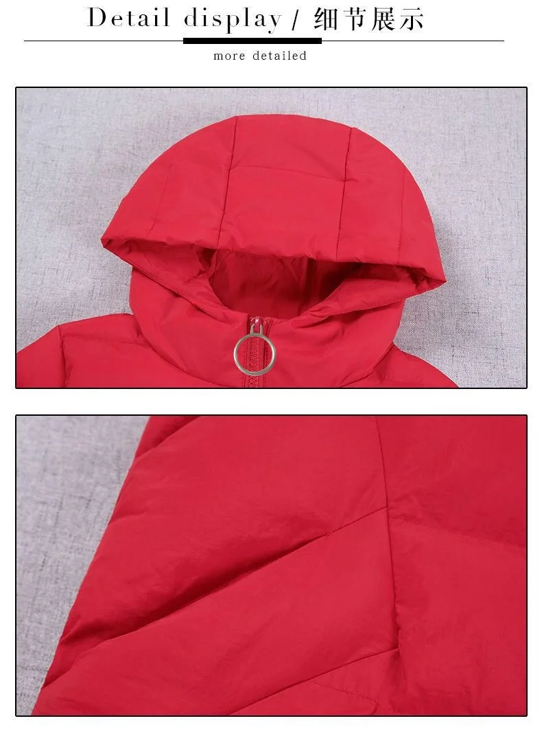 Vangul Casual Ladies Solid Padded Jacket Short Autumn Winter Wadded Jacket Women Hooded Coats Red Female Parkas Outwear New