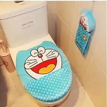 font b Doraemon b font Cartoon Soft Plush Blue Polka Dot Toilet Seat Cover Bathroom